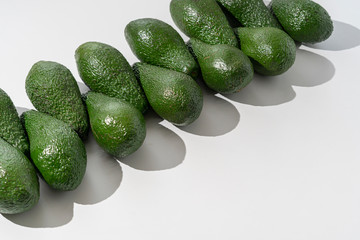 the avcado chain cretive flat lay idea isolated on the table with copy space