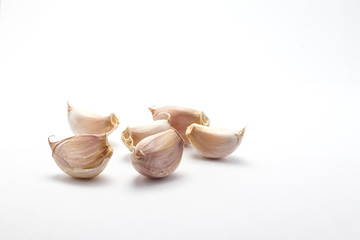 Garlic on white
