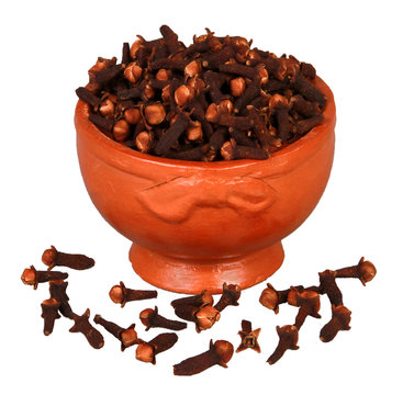 Cloves in clay pot 