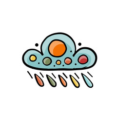 Data cloud and rain, isolated sketch for your design