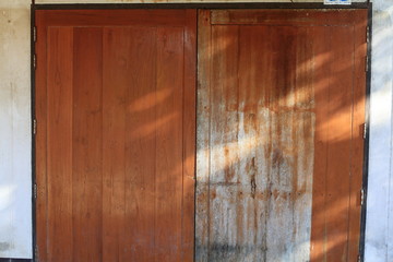 Old brown wooden door background