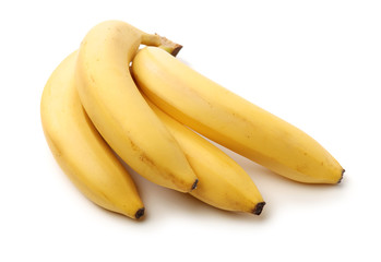 Fresh ripe bananas on white background 
