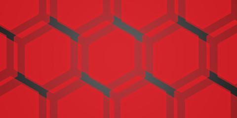 Abstract red and black background. Seamless geometric pattern, panoramic
