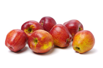 Red apples isolated on white background