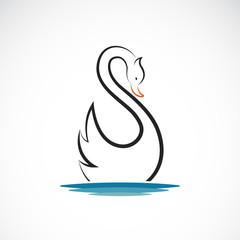 Vector of swan design on white background. Wild Animals. Birds. Swans logo or icon. Easy editable layered vector illustration.
