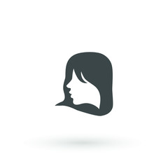 Woman profile beauty illustration vector. women face. silhouette head, face logo isolated. Use for beauty salon, spa, cosmetics design