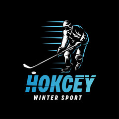 Hockey Sport Logo. Winter Sport Logo Design Template