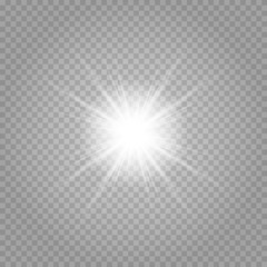 Vector transparent sunlight special lens flash light effect.front sun lens flash. Vector blur in the light of radiance. Element of decor.