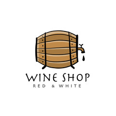 Wine shop logo design, barrel sketch