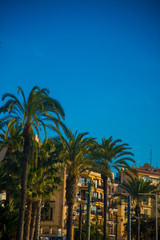 Fototapeta na wymiar Spanish Beach Resort in Barcelona, Spain. Sitges area is known as a beach resort town.