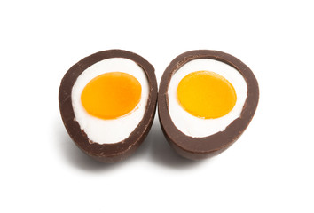 chocolate eggs isolated
