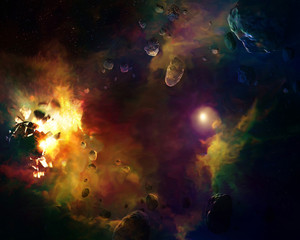 Obraz na płótnie Canvas Chaos in Outer Space