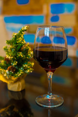 Red Wine at the restaurant in Barcelona, Spain. Barcelona is known as an Artistic city located in the east coast of Spain..