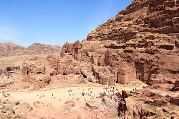 Panorama of ancient city of Petra in Jordan