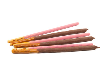 chocolate sticks isolated