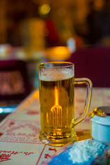 Beer in Barcelona, Spain. Barcelona is known as an Artistic city located in the east coast of Spain..