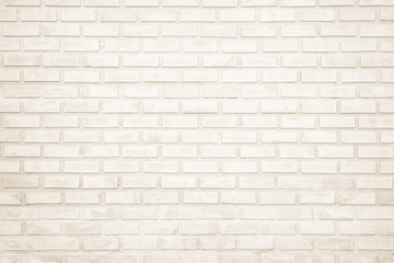 Background of wide cream brick wall texture. Old brown brick wall concrete or stone wall textured,...