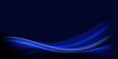 Blue glowing fractal wave on a dark background