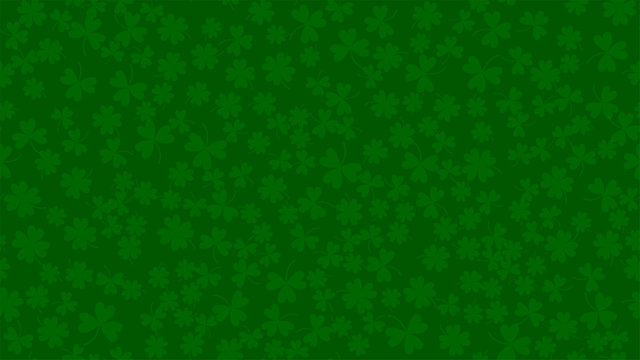 Green background for St. Patrick's day in abstract style. Fresh backdrop with clower leaves. Background St. Patrick's day, great design for any purposes. Irish green holiday party.