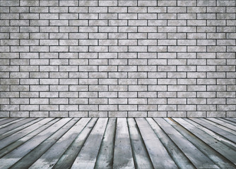 room with brick wall