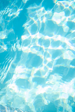 Close-up of vibrant aqua swimming pool water