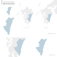 dotted Japan map, Miyazaki
