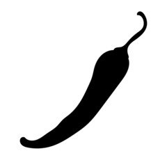 Silhouette of chili pepper in black vector illustration.