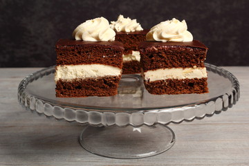 Cream Pie. Chocolate Sponge Cake filled with whipped cream.