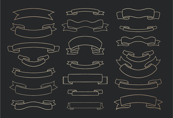 Ribbon divider design.Vintage retro style.