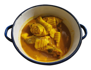 Sour fish curry , SourTamarind Paste Soup in the pot