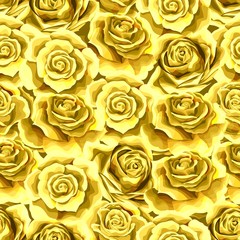 Golden roses vintage flowers seamless pattern background
