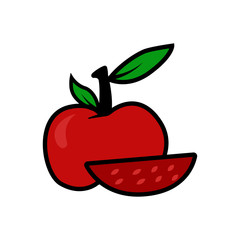 Apple flat icon.  Design template vector