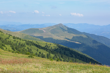 Panoramic view from Vezhen peak, western Balkan Mountains, 2198m high.