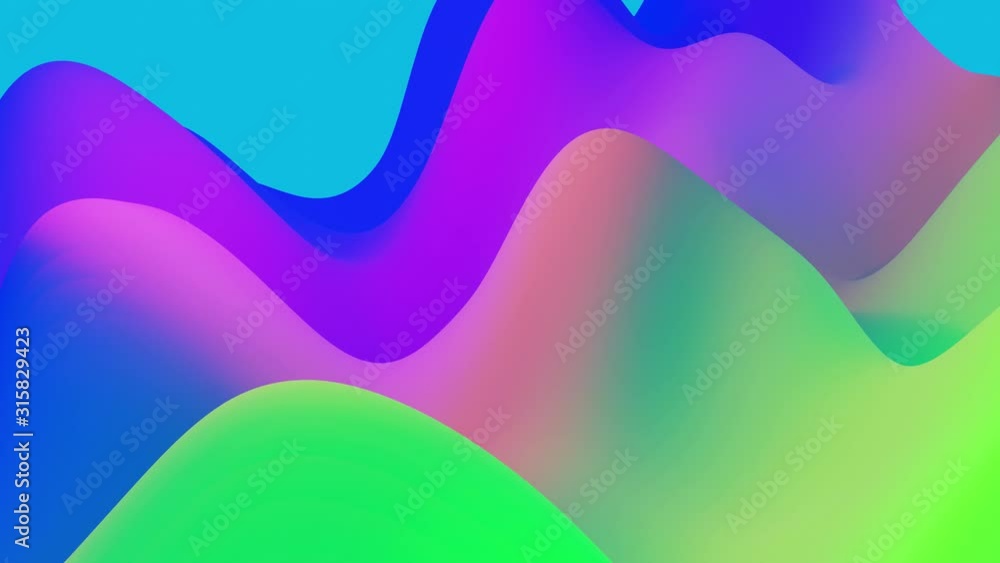 Poster 4k seamless loop with abstract fluid rainbow gradients, inner glow wavy surface. beautiful color gra