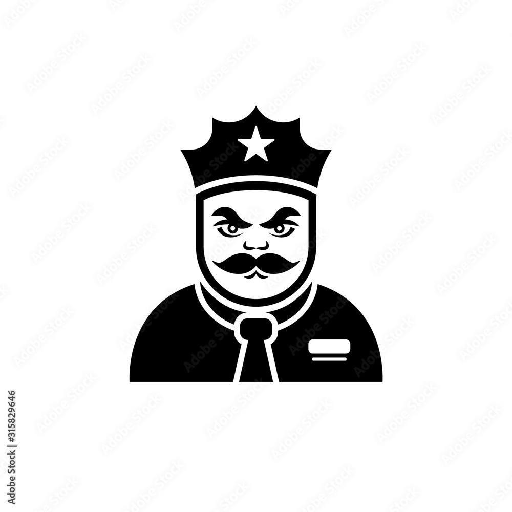 Poster police officer vector icon on a white background.