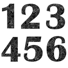 Figures in the style of a collage black and white with a white background, vector