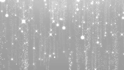 abstract white silver magic light trail particle dust glittering background camera fly through sparkling star
