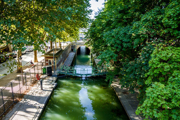 Lock on the Dock of la Villette, Paris, France