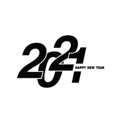 Happy New Year 2021 Text Design. Vector Eps 10
