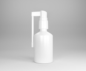 Plastic bottle for throat isolated on a white background. 3D illustration