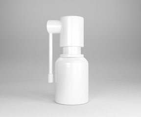 Plastic bottle for throat isolated on a white background. 3D illustration