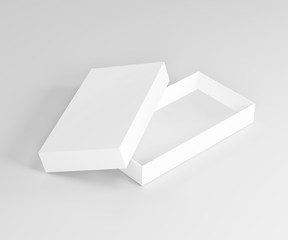 White box mockup. Blank packaging boxes, cube perspective view. 3d illustration set