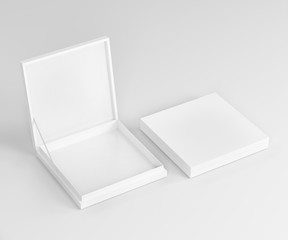 White box mockup. Blank packaging boxes, cube perspective view. 3d illustration set