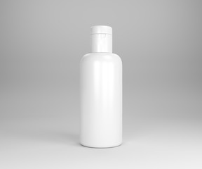 Cosmetic bottle mockup, shampoo, conditioner and shower gel for hair and skin on white background. 3D illustration. 3D rendering.