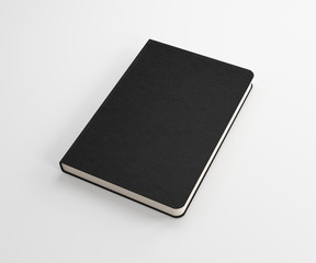 Isolated notebook on white background. Blank pages copybook template. 3D illustration. 3D rendering.