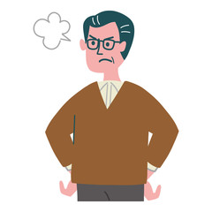 シニア　男性　怒っている