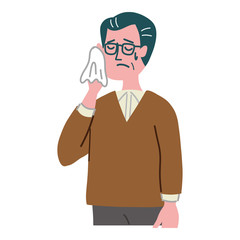 シニア　男性　焦っている