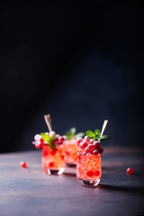 Alcoholic shot with currant