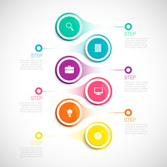 Modern vertical infographic, vector illustration for business, start up, education, timeline with 6 steps, options