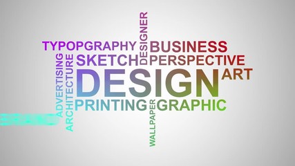 Design typography animation, isolated on white background. Kinetic typography in 4k resolution